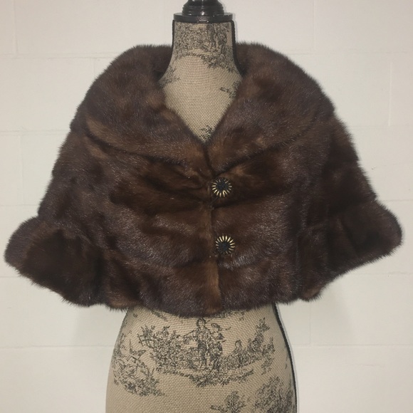 Vintage Jackets & Blazers - Vintage Brown Fur Stole